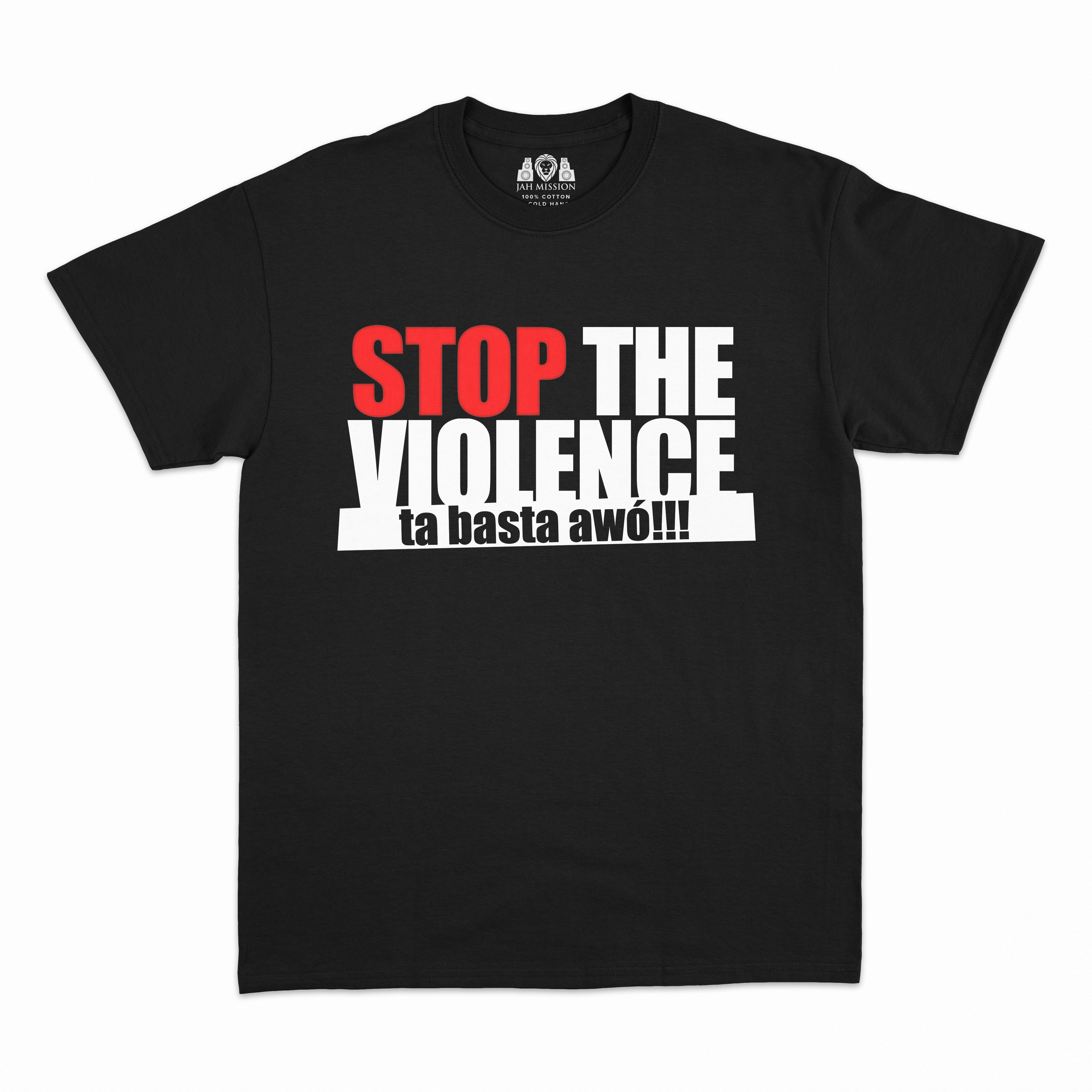 Stop The Violence T-Shirt White On Black